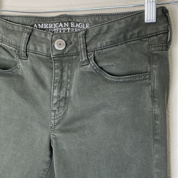 American Eagle super stretch skinny pants Sz 4 olive - Picture 2 of 5